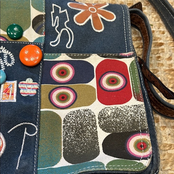 Vintage Y2K Stylish Multicolor Denim Patchwork Shoulder Bag - Picture 4 of 14